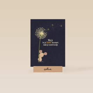 Condoleance kaart muisje met paardenbloem