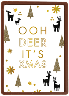 kerstkaart hip ooh deer it is christmas