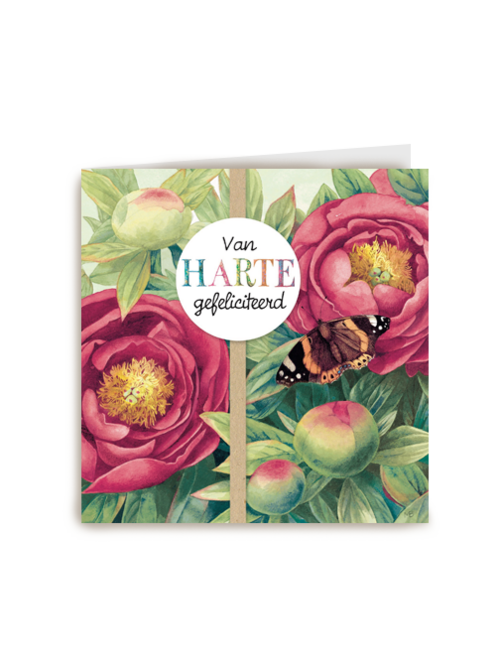 marjolein bastin van harte gefeliciteerd bloemen vlinder