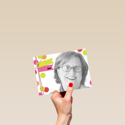 fotokaart vrouw roze