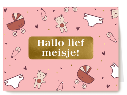 Geboorte felicitatie dochter hallo lief meisje