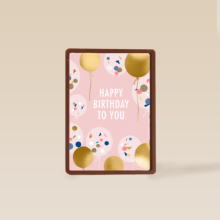 Verjaardagskaart tiener meisje Gouden Ballonnen