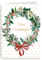 Kerstkaart klassiek Kerstkrans Fijne feestdagen