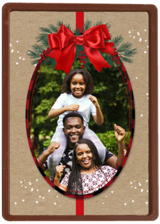 Kerstkaart klassiek fotokader strik
