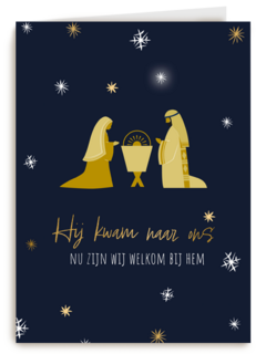 Kerstkaart religieus Jezus Maria Kribbe
