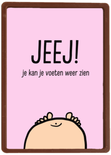 jeej je kan je voeten weer zien dochter