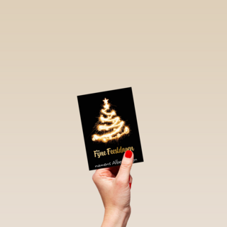 kerstkaart met lichtgevende kerstboom