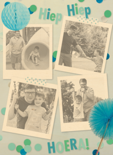 4 fotos slingers blauw