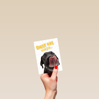 Beterschapskaart Lieve hond Dikke kus voor jou