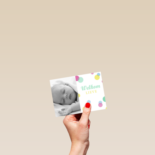 fotokaart welkom lieve kleine