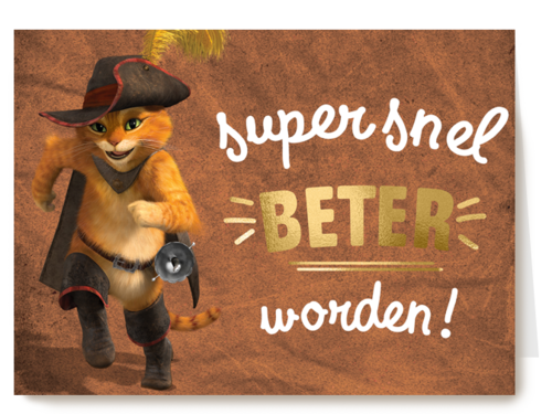 Puss in boots beterschapskaart