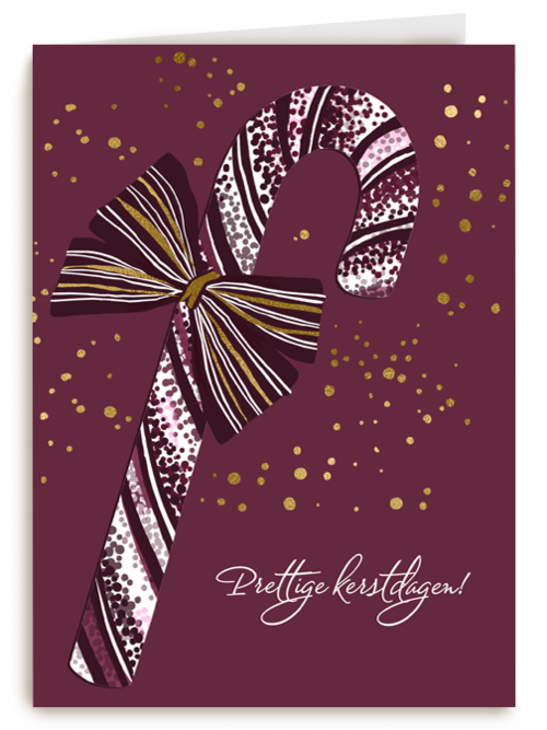 Kerstkaart candy cane