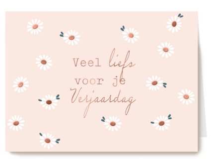 veel liefs voor je verjaardag met bloemetjes