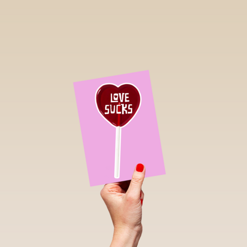 Valentijnskaart love sucks