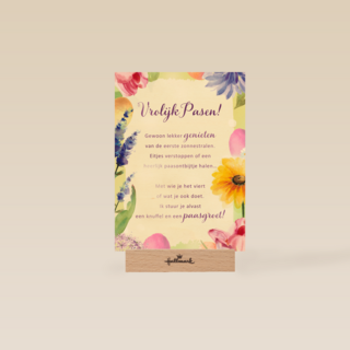 pasen kaart genieten van de eerste zonnestralen