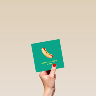 gefeliciteerd chef met hot dog