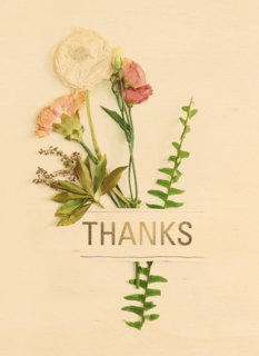 botanical kaart thanks met een bloemetje