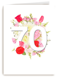 Verjaardagskaart 70 jaar bloemen
