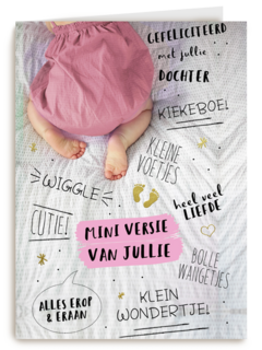 een mooie roze mini versie van jullie