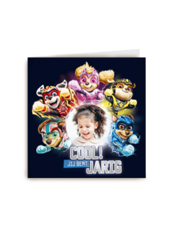 paw patrol verjaardagskaart met foto