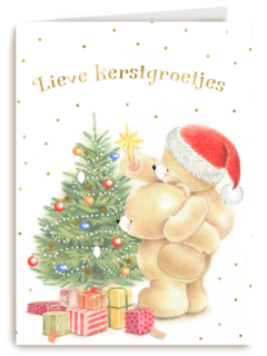 Kerstkaart foreverfriends kerstboom optuigen