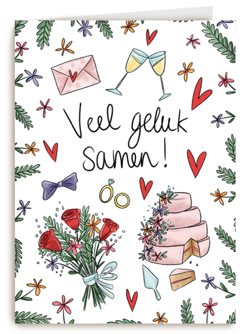 Trouwdagkaart Veel geluk samen Matia Studio