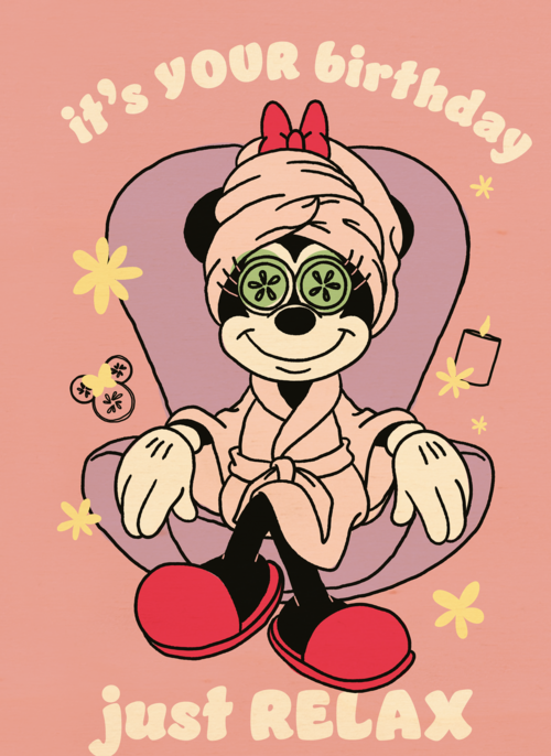Minnie Mouse verjaardagskaart just relax