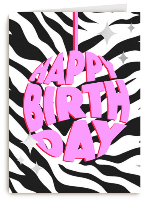 verjaardag kaart hip happy birthday pink balloon