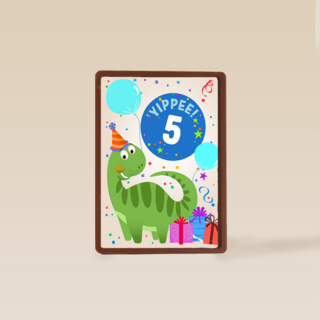 Verjaardagskaart dino yippee leeftijd