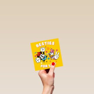 Vriendschapskaart Minnie Mouse en Katrien besties