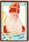 Sinterklaaskaart Groetjes van de Sint blauw kader