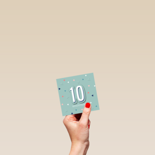 verjaardag kaart stijlvol leeftijd 10