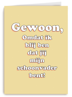 kaart blij dat jij mijn schoonvader bent