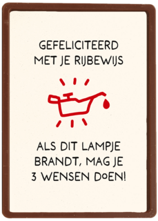 Rijbewijs kaart grappig als dit lampje brandt..