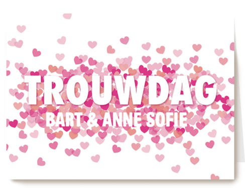 huwelijk jubileum kaart met confetti op de trouwdag van