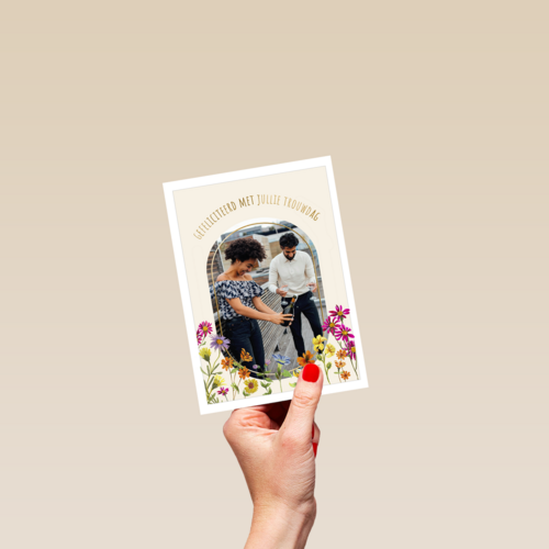 Gefeliciteerd met jullie trouwdag fotokaart