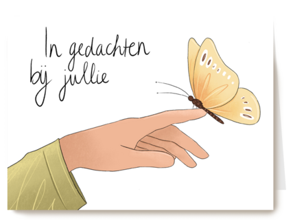 sterkte kaart vlinder in gedachten bij jullie