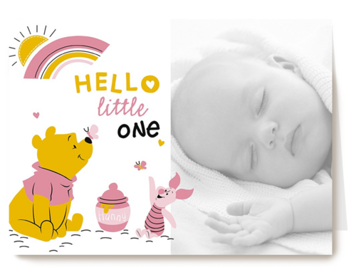fotokaart hello little one winnie en knorretje