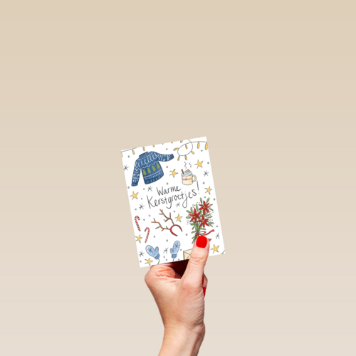 kerstkaart matia studio warme kerstgroetjes