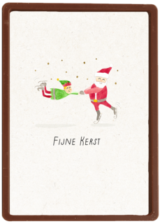 Kinderpostzegels Fijne Kerst schaatsen