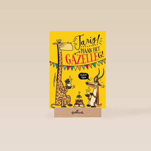 verjaardagskaart maak het gazellig