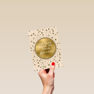 Kerstkaart dit jaar gaan we voor glitter