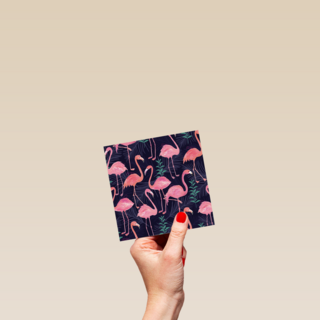 vers van de pers kaart met meerdere een roze flamingo