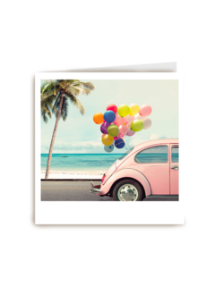 Zomerkaart kever met tros ballonnen Polaroid