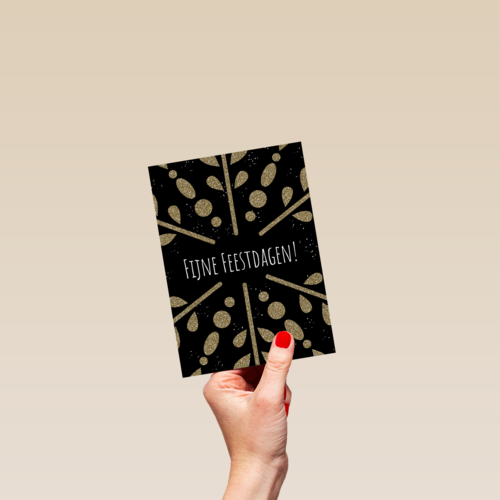 zakelijke kerstkaart met gouden ijskristal