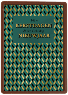 Stijlvolle kerstkaart groen met goud