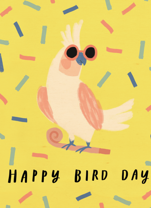Verjaardagskaart man vrouw hip Happy Bird Day