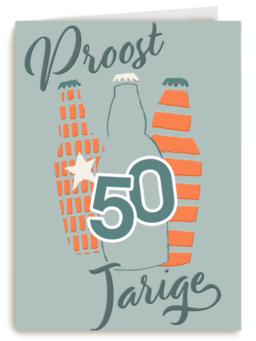 Verjaardagskaart 50 jaar bier proost jarige
