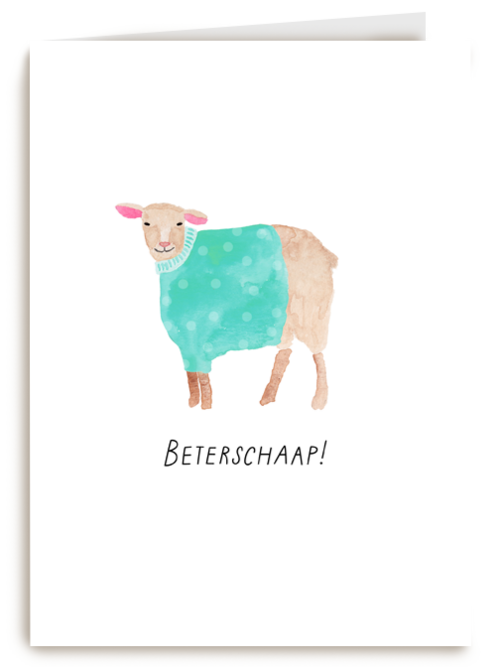 Beterschapskaart schaap met trui