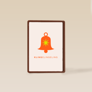 Kerstkaart klok klingeling